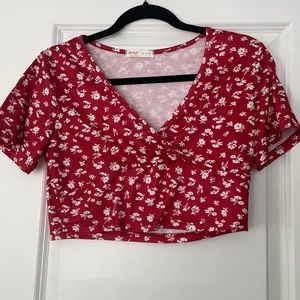 ROMWE red cross crop top